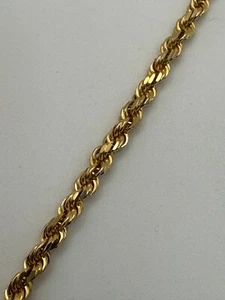 Catena in corda oro giallo 10 kt 4 mm lunga 24" 28,3 grammi certificata - Foto 1 di 4