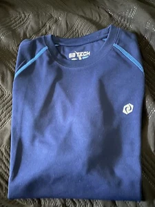 NWT, SB TECH poly boys sport shirts short sleeve navy blue M - Picture 1 of 2