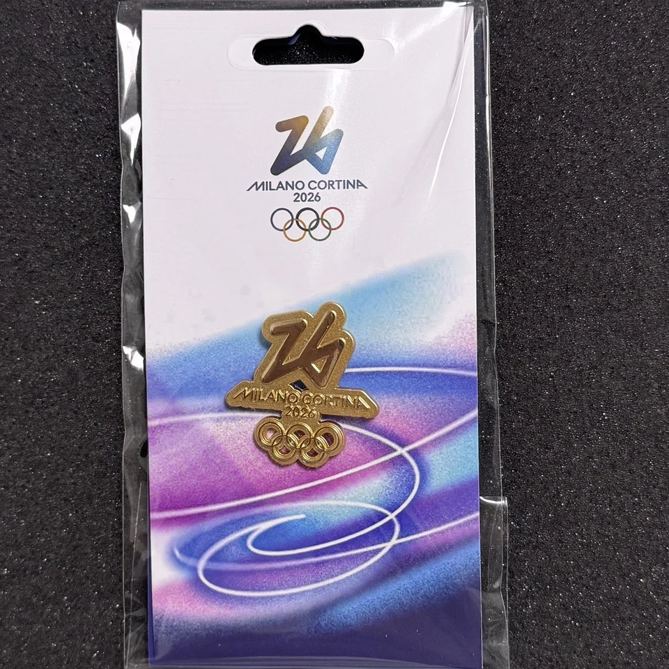 2026 米兰·科蒂纳冬季奥运会官方徽章徽章(金色) — 第 1/1 张图片