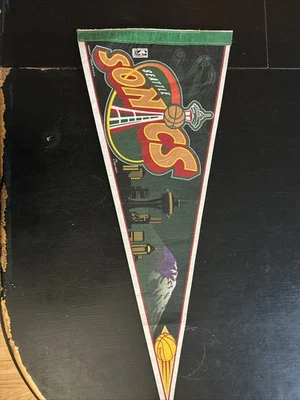 Seattle Sonics Full Size 1994 NBA Basketball Wincraft Pennant - See Photos! - Image 1 of 4