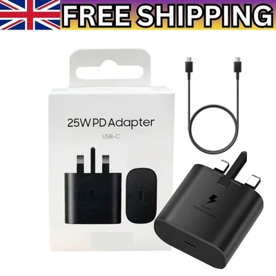 25W Super Fast Charger Adapter Plug & Cable For Samsung Galaxy Phone UK - Image 1 of 4
