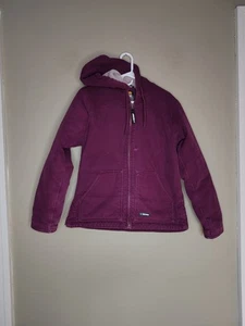 Berne women's canvas work coat size medium tall plum purple work wear Sherpa - Picture 1 of 8