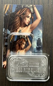 SEXY! Pirate Girl 1 Oz .999 Silver Colorized Art Bar W/ COA Mintage 100 - Picture 1 of 2