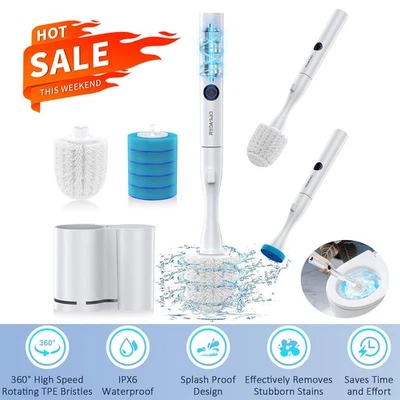 Electric Toilet Brush and Holder Set,with Solid Handle and Durable Bristles,L - Image 1 of 4