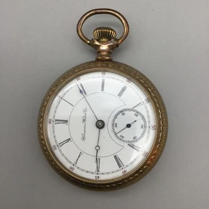 1897 Hampden Menlo Park Pocket Watch 17j 54mm BROKEN FOR PARTS OR REPAIR - Picture 1 of 7