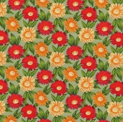 Flower of the Month September ASTER on GREEN Northcott Fabric By the FQ - 1/4 YD - Image 1 of 4
