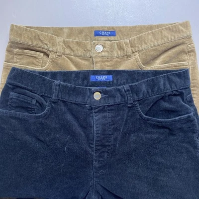 Lot Of 2! Women’s Sz 10 CHAPS Black Brown slimming fit corduroy type pants - Image 1 of 4