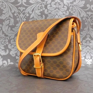 CELINE Macadam Canvas braun PVC Leder Schultertasche Umhängetasche #63 Rise-on - Bild 1 von 18