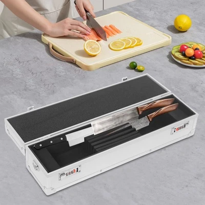 Estuche organizador de cuchillos de 8 ranuras para chefs estuche organizador de cuchillos con cerraduras Foto 1 de 4