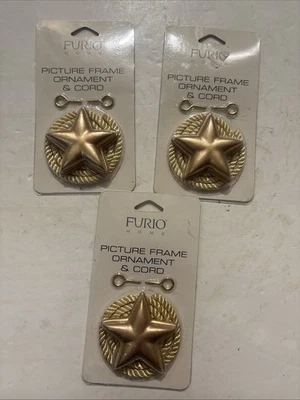 3 Star Picture Frame ORNAMENT & CORD Hanger w/Screws- New — 第 1/4 张图片