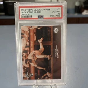 Jackson Chourio 2024 Topps Black and White Rookie #53 Orange 1/5 PSA 10 Gem Mint - Picture 1 of 3
