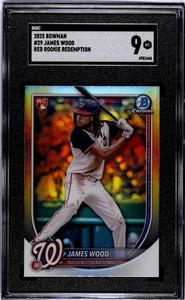James Wood (RC) Red Variation / 2025 Bowman Chrome Short Print SGC 9 - Picture 1 of 2