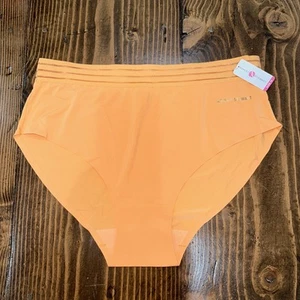 Ashley Stewart Women's 12 Sheer Stripe Waistband Micro Brief Orange NWT - Picture 1 of 8