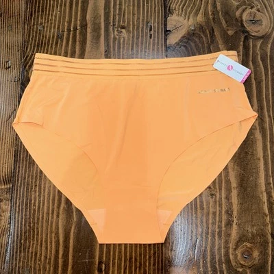 Ashley Stewart Mujer 12 Rayas Transparentes Cintura Micro Calzoncillo Naranja Nuevo con Etiquetas Foto 1 de 4