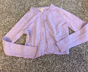 Cat & Jack Girls Lavender Cardigan Sweater Open Design Button Up Size XS 4-5 New - Picture 1 of 2
