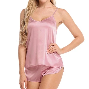 Frauen Sommer Sexy Simulation Seide V-Ausschnitt Spitze HosenträGer Shorts 4379 - Bild 1 von 19
