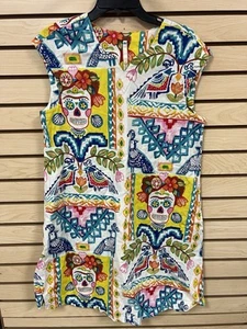 Uncle Frank S Skully Kleid Sugar Skulls Baumwolle Dia De Los Muertos Day Of Dead - Bild 1 von 7