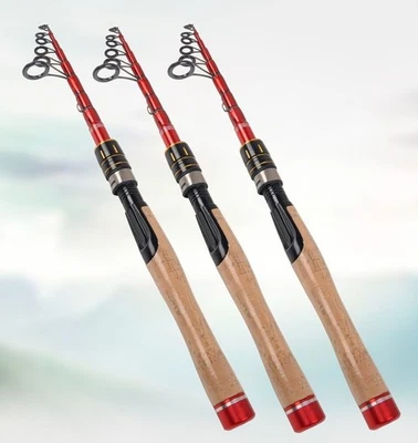 Cañas de pescar telescópicas para carpas caña de arroyo caña de fibra de carbono con carcasa giratoria Foto 1 de 4