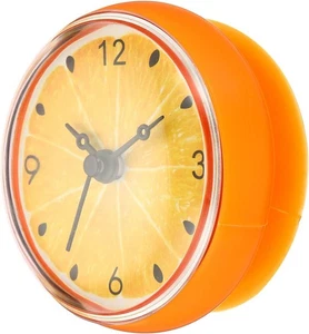 PATIKIL Waterproof Shower Clock, Non Ticking Silent Mini Cute Mirror Yellow - Picture 1 of 7