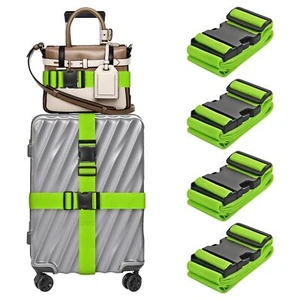 4 Pack Luggage Straps for Suitcases TSA Approved Travel Belt Suitcase Strap b... - Picture 1 of 7