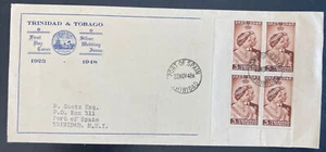 1948 Port Of Spain Trinidad & Tobago First Day Cover Silver Wedding Issue - Picture 1 of 2