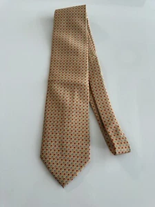 Brioni Seidenkrawatte. Hellbraun mit rotem & blauem Kleeblatt 59”x 3,5” - Bild 1 von 5