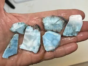 Larimar rough slabs Lapidary Carving Cabbing Chakra Reiki - Picture 1 of 8
