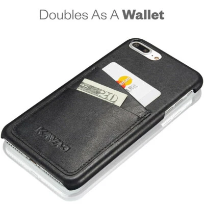 iPhone 7 Plus Kavaj schwarze Lederhülle elegant edel professionell - Bild 1 von 4