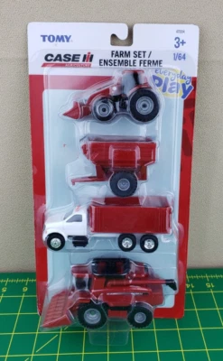 Tomy 1/64 Play Toy Case IH Agriculture Harvest 4 Pc Set Tractor Combine 47004 - Image 1 of 4