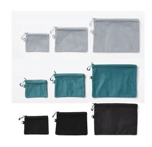 MUJI polyester double zipper case S M L 5 color select - Picture 1 of 28