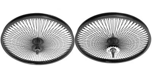 OG LOWRIDER 20" 144 SPOKE DAYTON FRONT OR COASTER STEEL WHEEL 3/8" AXLE BLACK - Picture 1 of 7