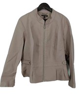 baccini faux leather peplum jacket