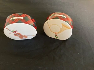 Vintage Arita Porzellan Schottenkaro Weihnachten Salz und Pfefferstreuer EUC - Bild 1 von 6