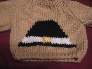 Thanksgiving Pilgrim Hat Sweater Custom Handmade for 18 inch American Girl Doll - Picture 1 of 1