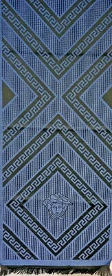 Versace Bufanda Lana Azul/Negro 36x180 SC44LAA8757 0003 NUEVO Foto 1 de 4