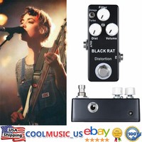 Mosky Black RAT Distortion Mini Guitar Effect Pedal with true bypass switch USA