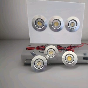 15x eco-light replacement 6x1W LED recessed furniture installation aluminium silver without transformer! - Picture 1 of 7
