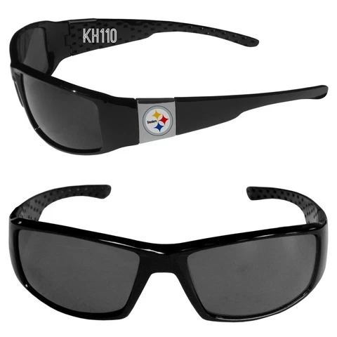 NFL Pittsburgh Steelers Chrome Black Football Sports SunGlasses -New Cover