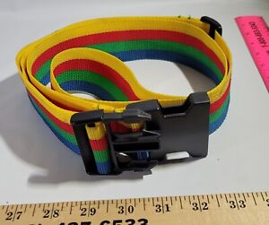 Vintage 80s Rainbow Belt Long Extra Large Sized Colorful Belt
