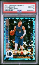2022-23 Panini NBA Hoops Luka Doncic Teal Explosion Tribute Card #293!  PSA 10!
