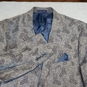 ALAN FLUSSER Paisley Jacket Blazer Sport Coat Mens Size XL 100% Cotton - Picture 1 of 14