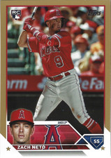 2023 Topps Update Series Zach Neto Gold Parallel Rookie Card #US98 #D/2023