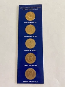 2010 $1 COINS COLLECTION, 4-PRESIDENTIAL DOLLAR COINS IN CARD ISSUED BY THE MINT - Picture 1 of 2