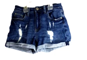 Justice Jean Shorts Denim Distressed cuffed  Shorts Size Girls 12 - Picture 1 of 3
