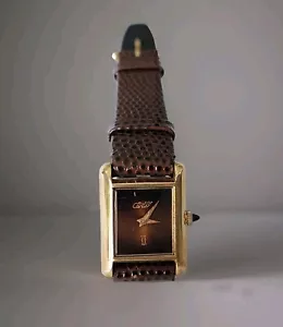 Orologio Must de Cartier Vermeil Tank oro 18 carati placcato elettrolitico/carica manuale - Foto 1 di 16