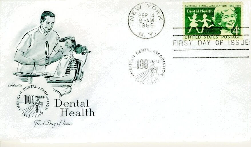 FDC US #1135 USA 1959 100th Anniv. American Dental Health 4 ¢ Art Master Cachet - Image 1 of 1