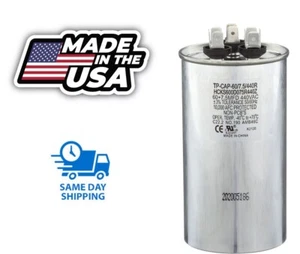 Run Capacitor, 60/7.5/440 VAC, Round TP-CAP-60/7.5/440R(Made in USA)HVAC DIY - Picture 1 of 1