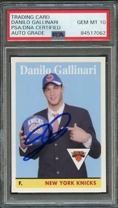 2008 Topps Basketball #201 Danilo Gallinari Signed Card AUTO 10 PSA Slabbed RC K - Picture 1 of 2