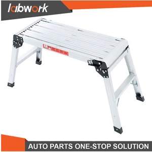Labwork 330lb Aluminum Step Stool Non-slip Folding Work Platform Drywall Ladder - Picture 1 of 14