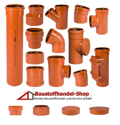 KG Rohr Kanalrohr Abzweig Muffe Kappe Abflussrohr Bogen DN 110 125 160 - Bild 1 von 4